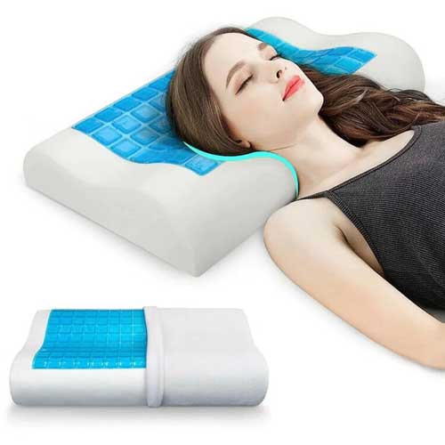 Almohada Ortopedica Cervical Viscoelástica Con Gel y Funda de fibra de Bambú