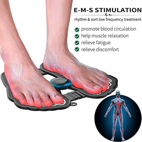 Electroestimulador de Pies, Plegable, Recargable y Portátil