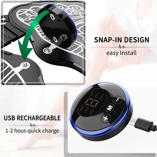 Electroestimulador de Pies, Plegable, Recargable y Portátil