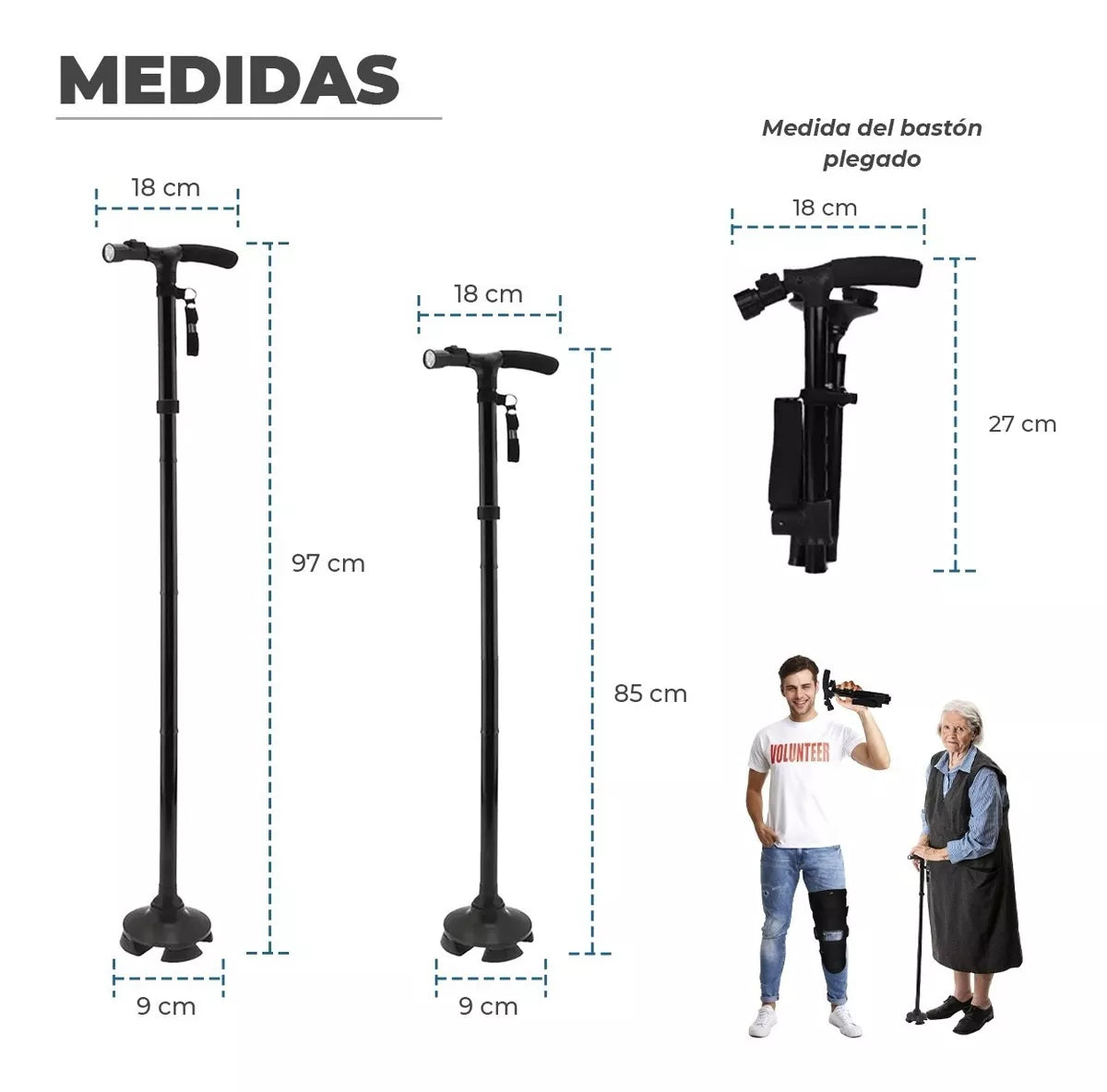 Bastón Plegable con Luz LED