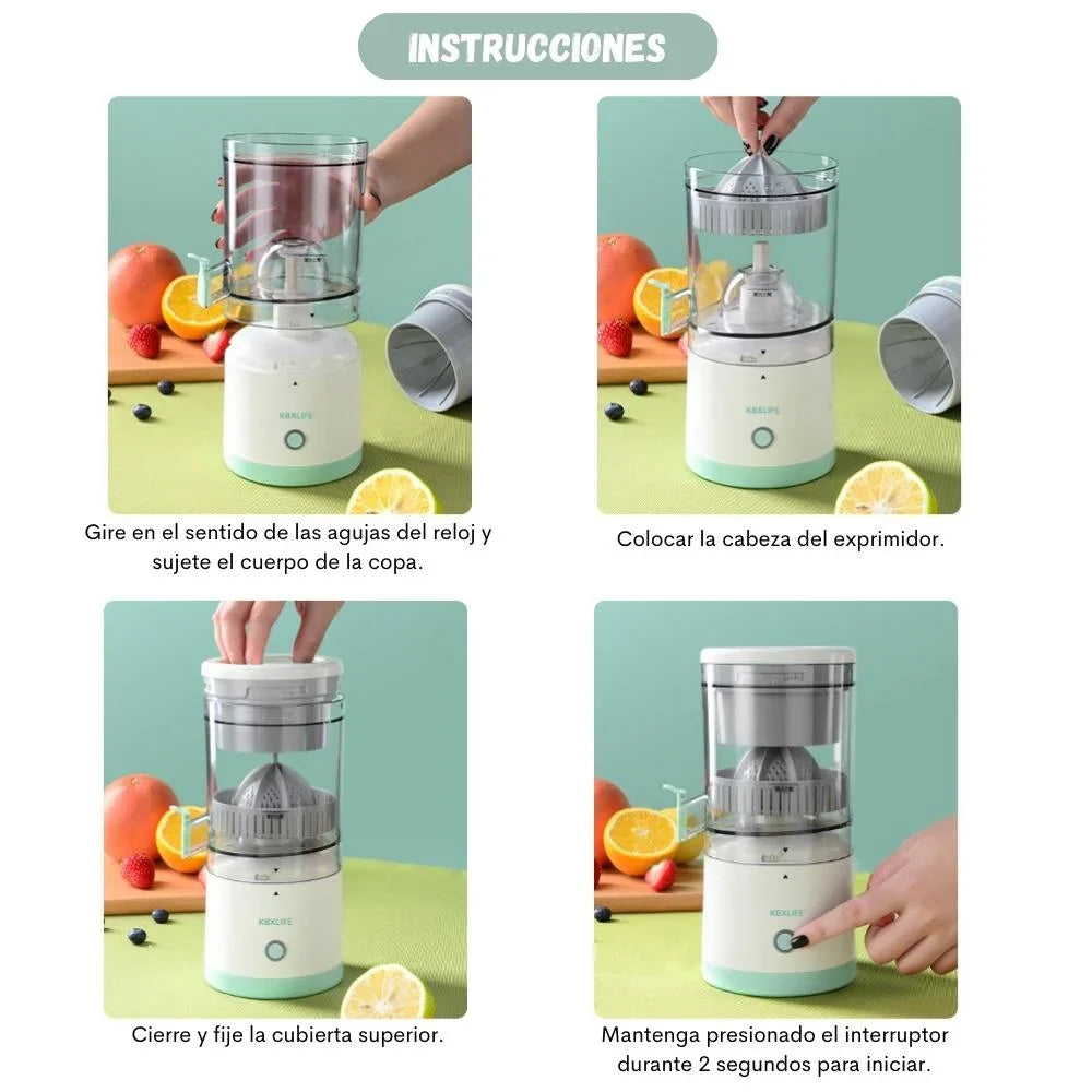 Exprimidor Eléctrico Portátil de Naranja y Frutas