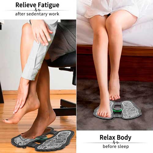 Electroestimulador de Pies, Plegable, Recargable y Portátil