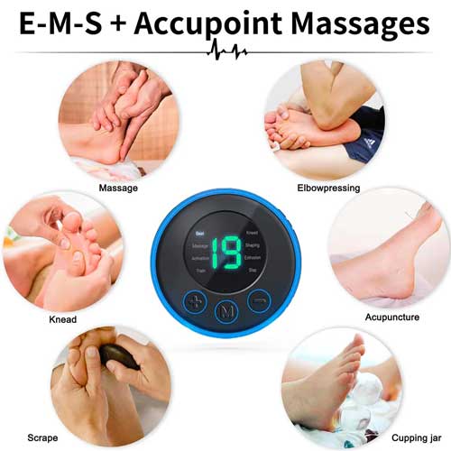 Electroestimulador de Pies, Plegable, Recargable y Portátil