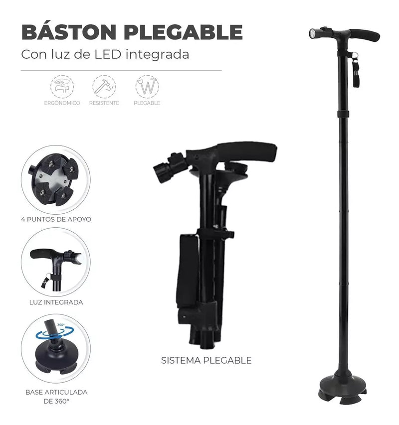 Bastón Plegable con Luz LED
