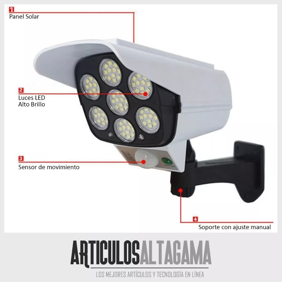 Foco Led Solar Versión Cámara