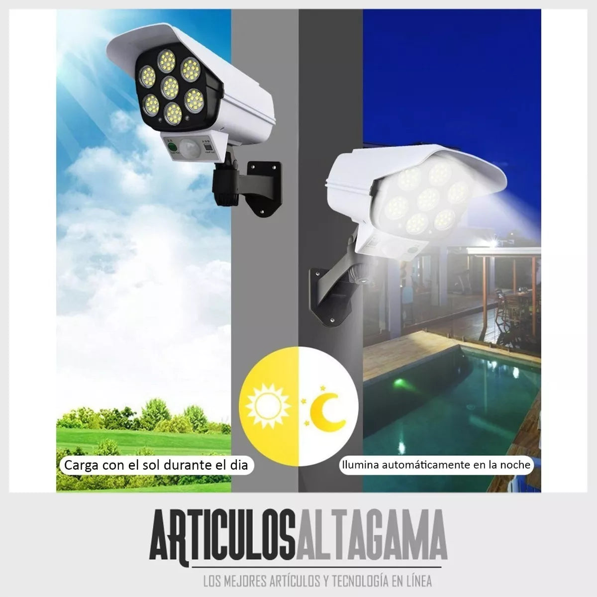 Foco Led Solar Versión Cámara