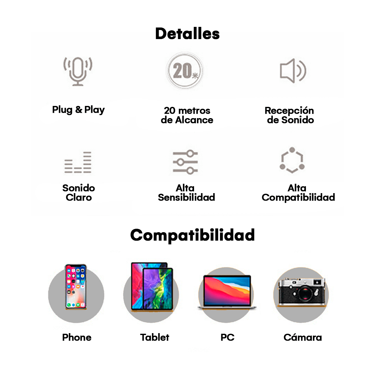 Microfono Inalambrico 2 en 1 - K9